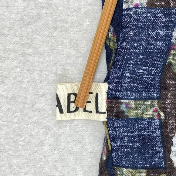 VIRABEL Blouse 3X Plus Peasant Top Check Shirred Split Neck Short Sleeve Blue - Picture 6 of 11